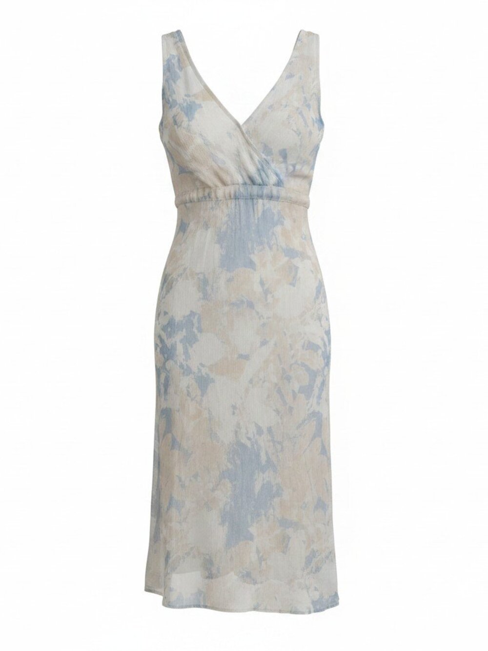 Sam & Lavi Blue & Cream Midi Dress - Size M